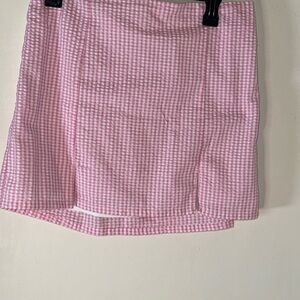 No Boundaries Pink Gingham Mini Skirt